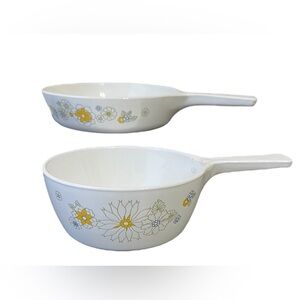 VTG CORNING WARE Set FLORAL BOUQUET 1.5 Pint Sauce Pan,  6.5”  Pan No Lids